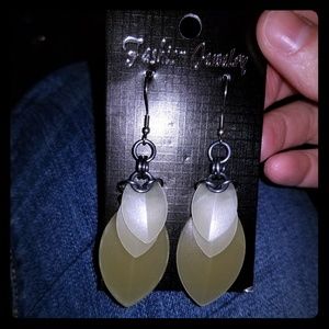 Glow in dark scale dangle earrings